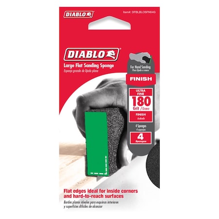 Diablo Diablo 5 in. L X 3 in. W X 1 in. 180 Grit Ultra Fine Flat Surface Sanding Sponge DFBLBLOSFN04G